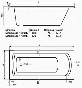 Ванна Акриловая Santek Монако XL